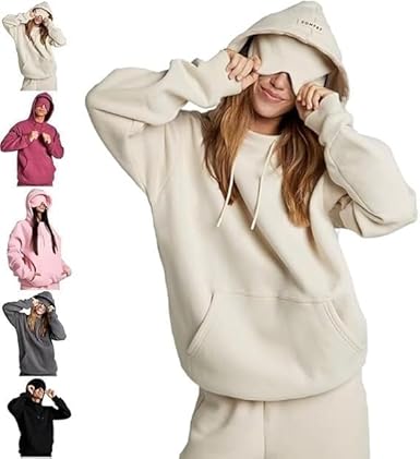 Pluffio™ Göz Maskeli Unisex Konforlu Kapüşonlu Sweatshirt