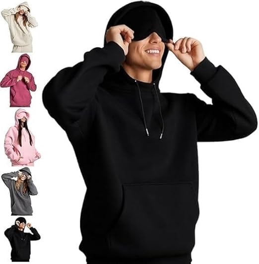 Pluffio™ Göz Maskeli Unisex Konforlu Kapüşonlu Sweatshirt